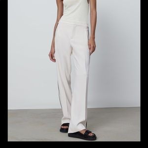 Zara white Tuxedo Pant w/ black side stripe XS
